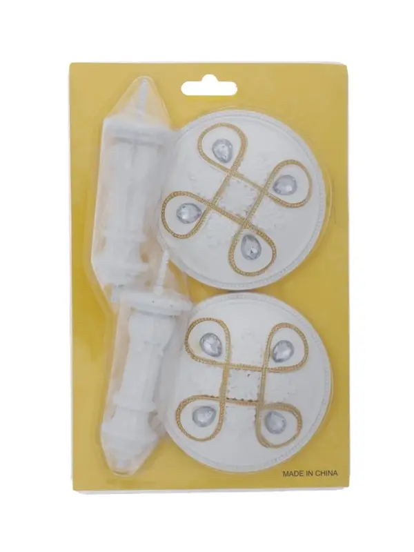 Крючок для штор CAPPIO KS033, d=98 мм, цвет белый с золотом, 2 шт