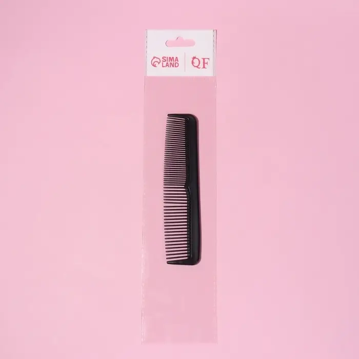 Расчёска комбинированная, 12.5&times;2.5(&plusmn;1) см, чёрная