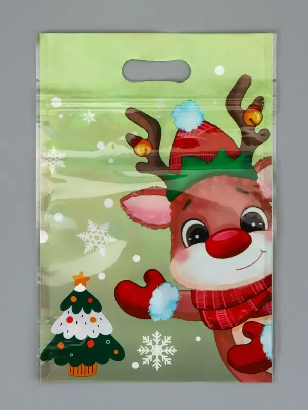 Пакет подарочный, с zip-lock застежкой, "Друзья дедушки Мороза", 15х22см МИКС