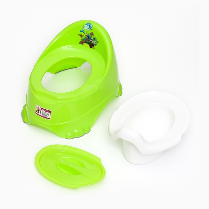 Горшок детский антискользящий &laquo;Бэйби-Комфорт&raquo; с крышкой, съёмная чаша, цвет салатовый
