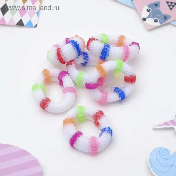 Резинка для волос "Махрушка полосатая" (набор 20 шт) 2,5 см