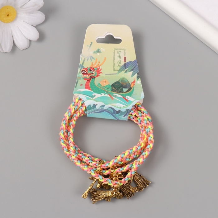 Браслет фен-шуй "Косичка. Веник и совок" регулируемая длина набор 5 шт