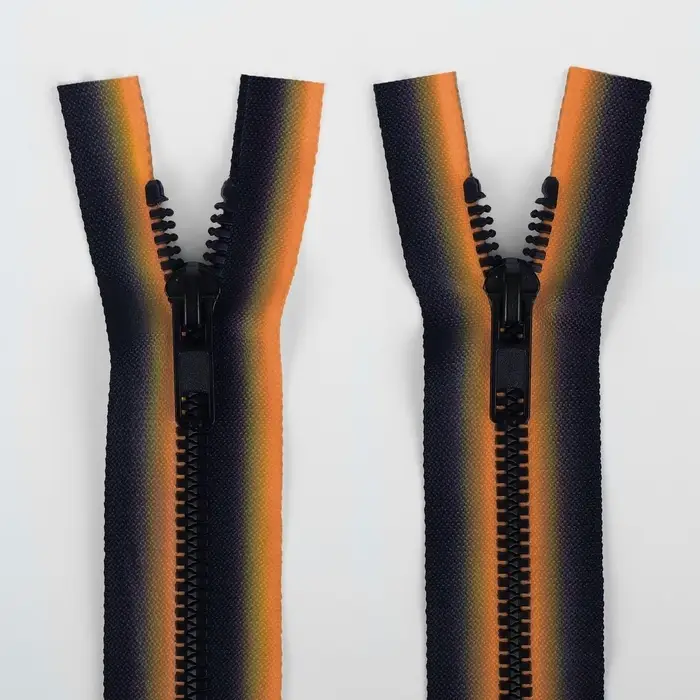 Молния &laquo;Трактор&raquo;, №5, разъёмная, замок автомат, 70 см, оранжевая, чёрная