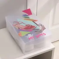 Короб для хранения обуви с ручкой &laquo;Босоножки&raquo;, 31&times;18&times;11 см, цвет прозрачный