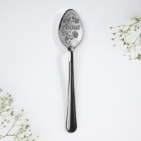 Ложка чайная с гравировкой с 8 Марта &laquo;Анна&raquo;, 3 х 14 см.