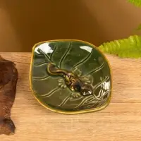 Подставка под благовония "Геккон на листке" керамика, цв. коричнево-зелёный, 13х11х2 см