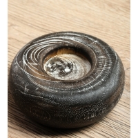 Подсвечник из дерева Джати, d 3 см, 10х10х3 см,  цв. темно-коричневый