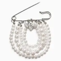 Булавка "Жемчужная россыпь", l=6.5, d=5+6+8 цвет белый в серебре