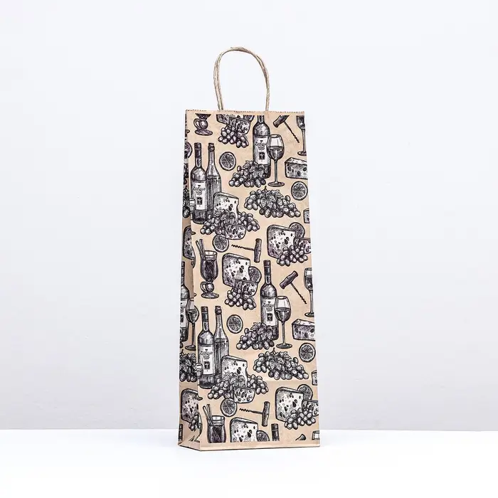 Пакет бумажный, крафт 80 г/м&sup2; 39&times;15&times;8 см &laquo;Фуршет&raquo;