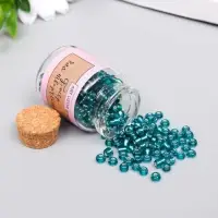 Бисер круглый 6/0 в бутылочке "Морская волна" прозрачно-цветной 20 гр