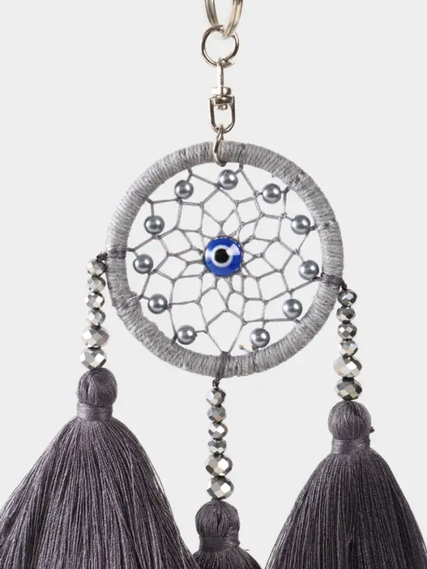 Брелок "Ловец снов" 17 см, цв. серый
