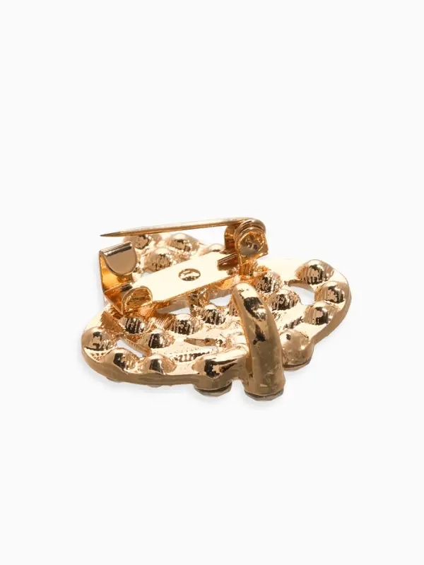 Зажим для кардигана "Ажур", шип, цвет белый в золоте