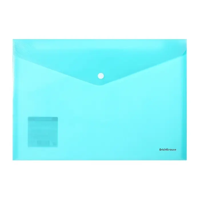 Папка-конверт на кнопке А4, 180 мкм, ErichKrause Diagonal Pastel, с тиснением, непрозрачная, микс