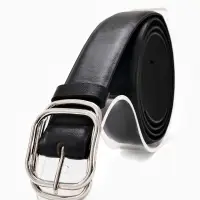 Ремень жен 06-01-02-01, Июнь2504, 3,2*0,3*110 см, без винта, пряж металл, 1 прокол, черный   1090312