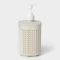 Дозатор для мыла &laquo;Вязание&raquo;, 500 мл, цвет белый ротанг