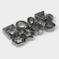 Формы для печенья Доляна &laquo;Ассорти&raquo;, набор 30 шт., в кейсе, нержавеющая сталь, серебристый