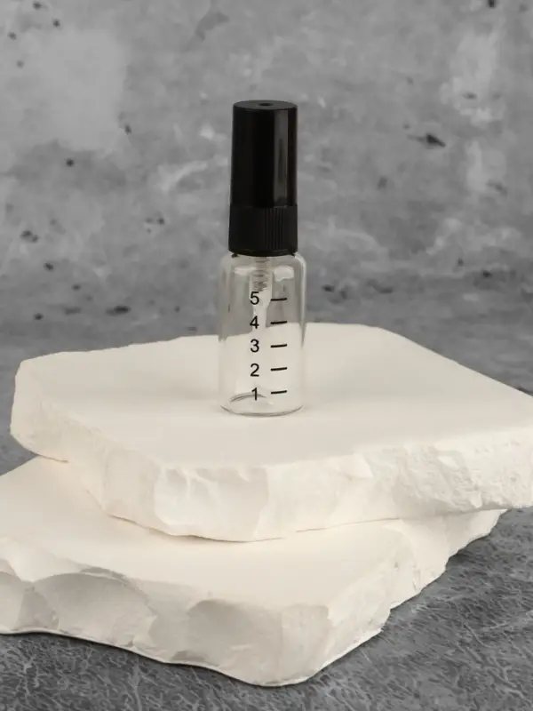 Флакон для парфюма, с распылителем, 5 мл, фасовка - 10 шт., чёрный, прозрачный