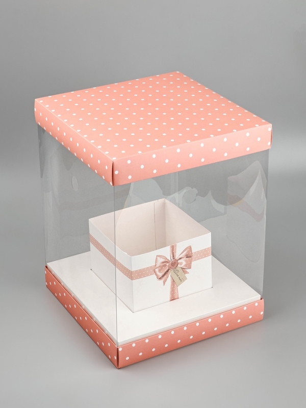 Коробка для цветов с вазой и PVC окнами складная &laquo;Для тебя&raquo;, 23 х 30 х 23 см