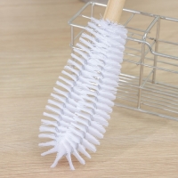 Щётка для посуды Доляна Meli, 30&times;7 см, бамбуковая ручка, замшевая петелька