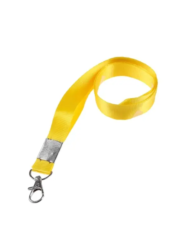 Лента для бейджа, 15 мм &times; 80 см, с металлическим карабином, жёлтая