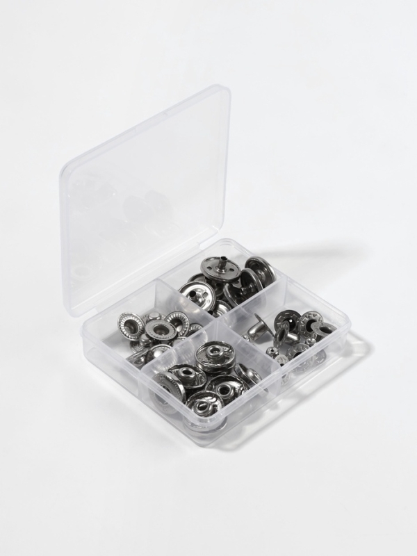 Кнопки S-образные d15мм (наб 10шт цена за наб) нерж сталь чёрный никель TR