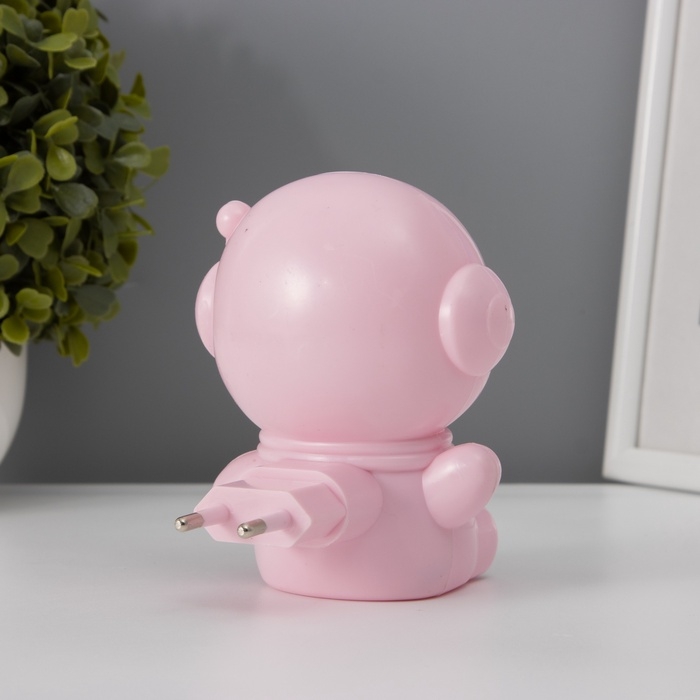 Ночник &laquo;Приветливый космонавт&raquo; 1Вт LED 4000-6000К Розовый 10х9х11,5см