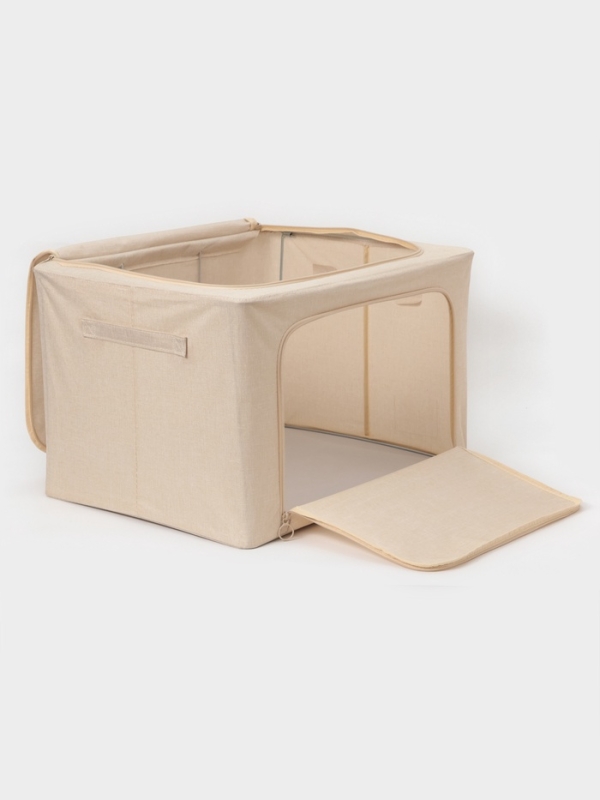 Корф для хранения вещей LaDо́m, размеры 50х40х33 см, цвет бежевый, материал батист