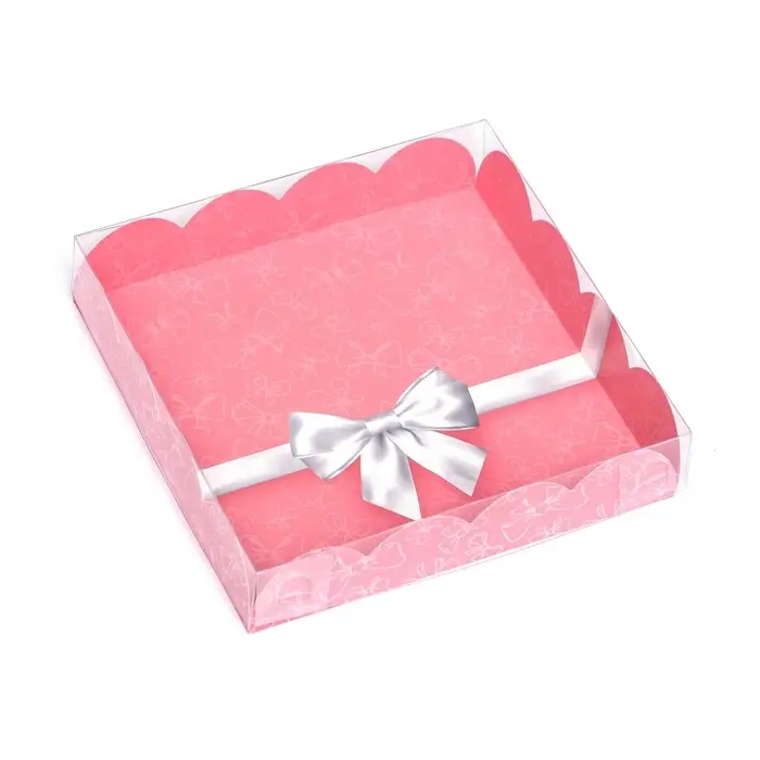 Коробка для печенья, &laquo;Серебристый бант&raquo; 15&times;15&times;3 см