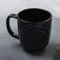 Кружка керамическая &laquo;Орнамент&raquo;, 450 мл, цвет чёрный
