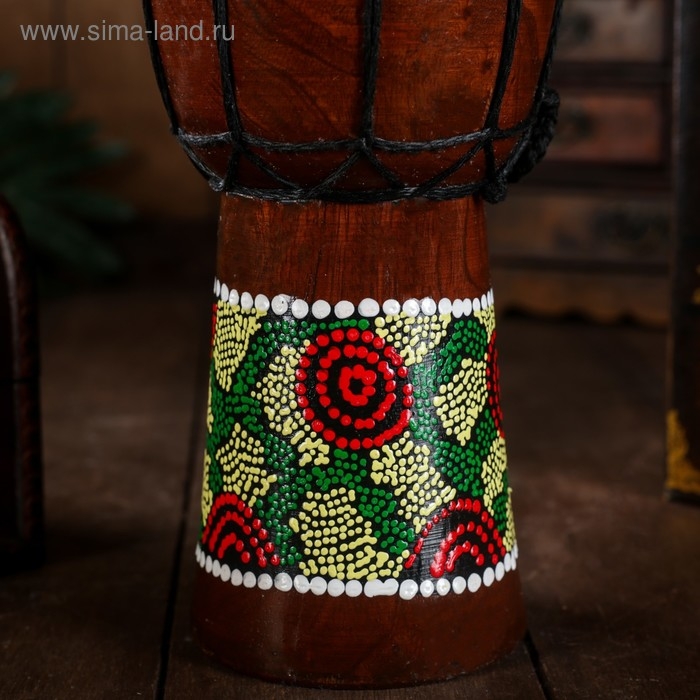 Сувенирный музыкальный инструмент "Барабан Джембе Разноцветный" 13x13x24 см, МИКС