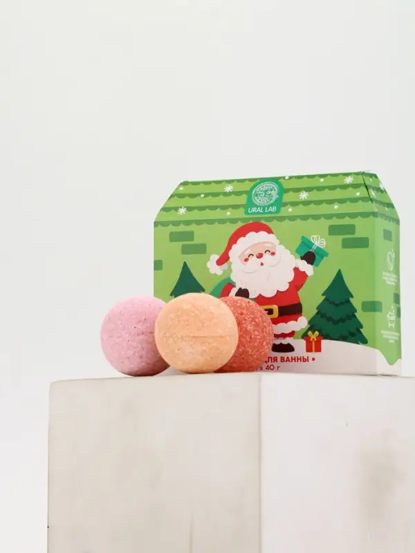 Бомбочки для ванны в домике &laquo;Дед Мороз&raquo;, набор 6 шт х 40 г, URAL LAB