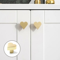 Ручка кнопка мебельная &ldquo;HEART&ldquo;, цвет сатиновое золото