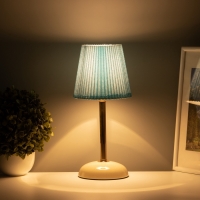 Лампа настольная "Лика" 1х40Вт Е27 белый/золото/синий 15х15х32,5см