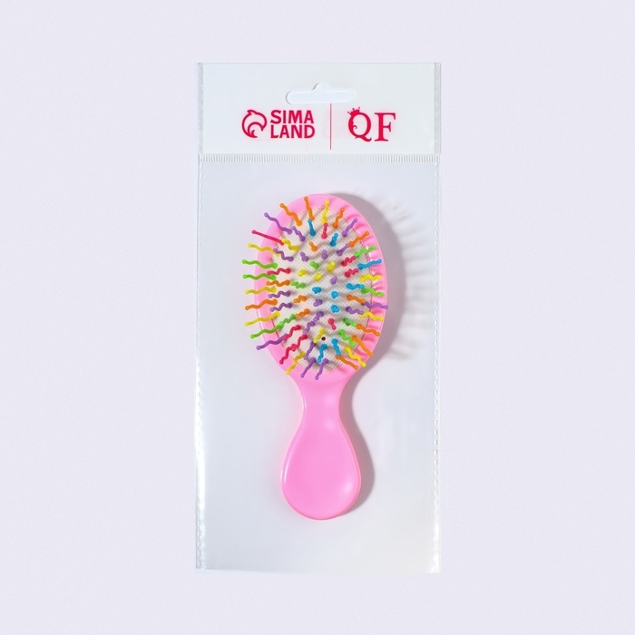 Расчёска - мини массажная, 5,5 &times; 14 см, цвет нежно - розовый