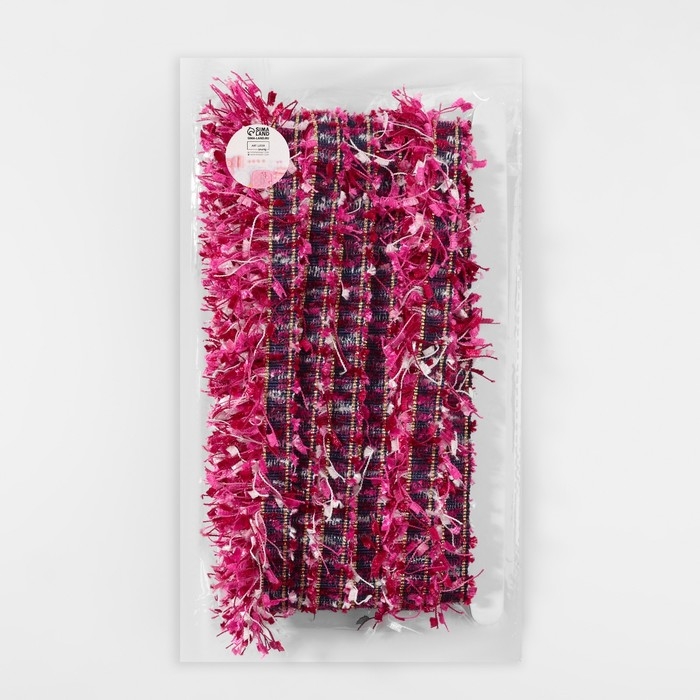 Тесьма декоративная &laquo;Твидовая&raquo;, односторонняя, 35 мм, 5 &plusmn; 0,5 м, цвет фуксия