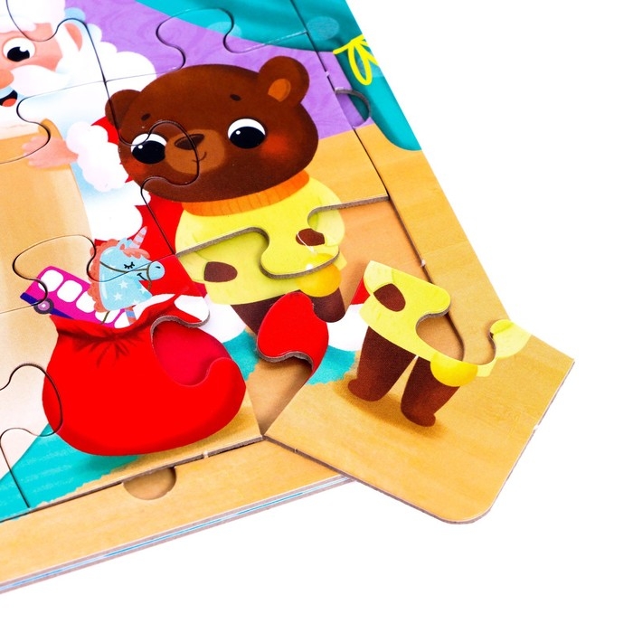 Новый год! Книга картонная &laquo;В предчувствии чудес&raquo;, 12 стр., с пазлами 5 шт.