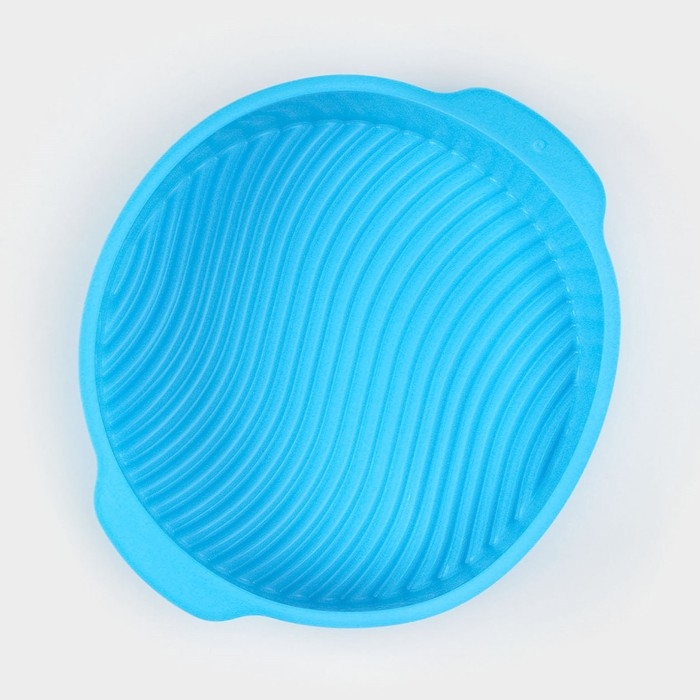 Форма для выпечки с ручками Доляна &laquo;Круг&raquo;, силикон, 27&times;24&times;6 см, внутренний диаметр 22 см, цвет МИКС