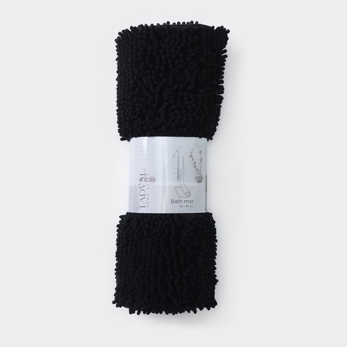 Коврик для дома LaDо́m, букли, плотность 1400 г, 50&times;80 см, цвет графитовый