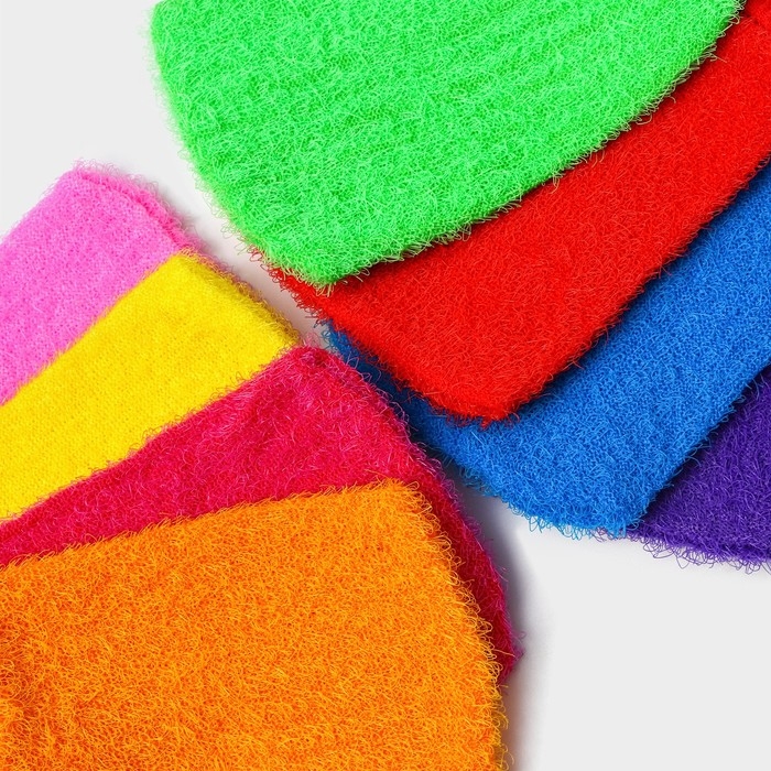 Мочалка - варежка массажная Доляна &laquo;Жёсткая&raquo;, цвет МИКС