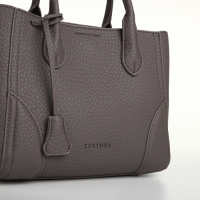 Сумка женская на молнии, TEXTURA, маленький размер, цвет серый