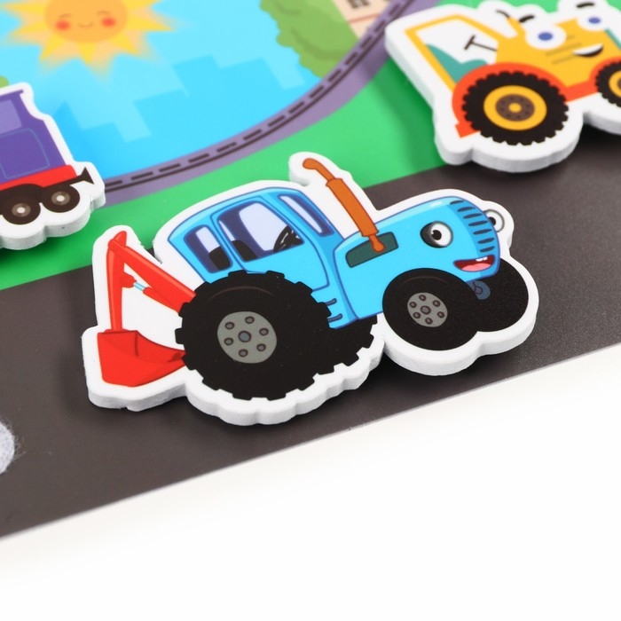 Игра развивающая на липучках "Изучаем транспорт", Синий трактор