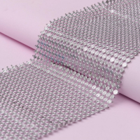 Лента с имитацией выпуклых страз, 11,5 см, 9 &plusmn; 1 м, цвет серебряный