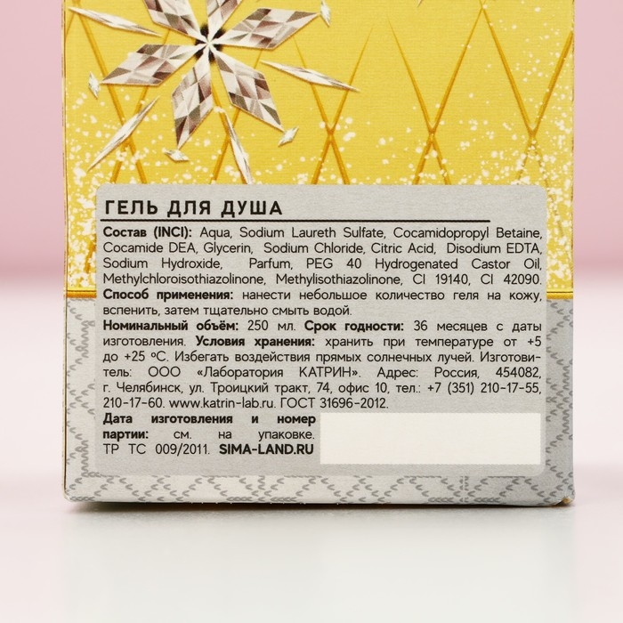 Гель для душа во флаконе мондоро &laquo;Богатства и успеха в Новом Году&raquo;, 250 мл, аромат зеленого яблока, ЧИСТОЕ СЧАСТЬЕ