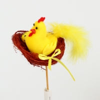 Пасхальный декор на палочке &laquo;Петушок&raquo;, 7 &times; 13 &times; 31 см, в гнёздышке