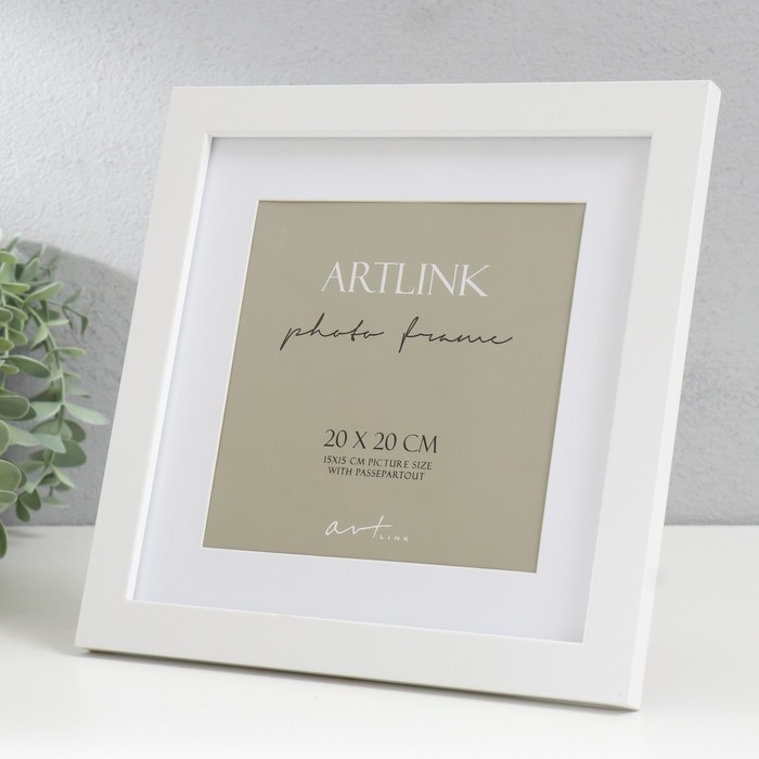 Фоторамка МДФ "Ellis" 20x20 см, с паспарту, белый 76737