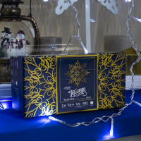 Гирлянда &laquo;Бахрома&raquo; 3 &times; 0.6 м, IP44, УМС, прозрачная нить, 160 LED, свечение белое, мерцание белым, 220 В