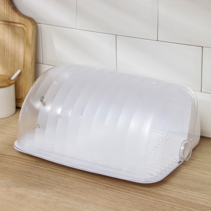 Хлебница пластиковая &laquo;Рондо&raquo;, 34,5&times;27,3&times;16,5 см, цвет белый