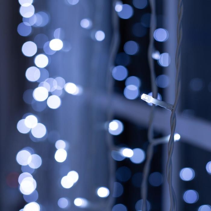 Гирлянда &laquo;Занавес&raquo; 2 &times; 9 м, IP44, УМС, белая нить, 1800 LED, свечение белое, 220 В
