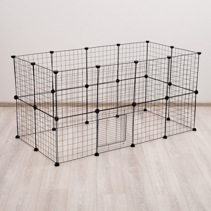 Вольер 24 секции, металлический, черный, 210 х 210 х 35 см, (35 х 35 см звено)