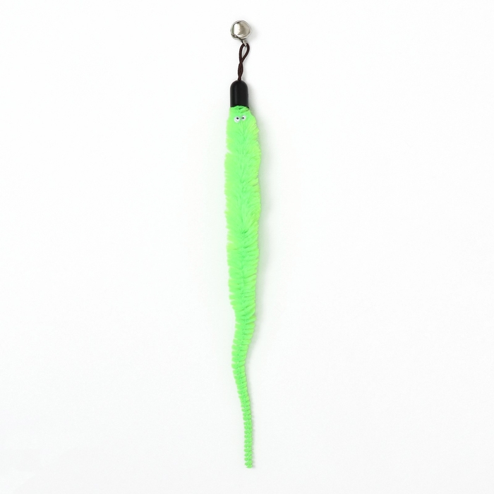 Игрушка-дразнилка для кошек "Змейка", с бубенчиком, зелёная
